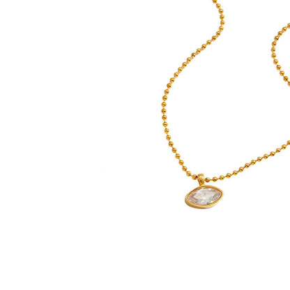 Alba Marquise Ball Chain Necklace