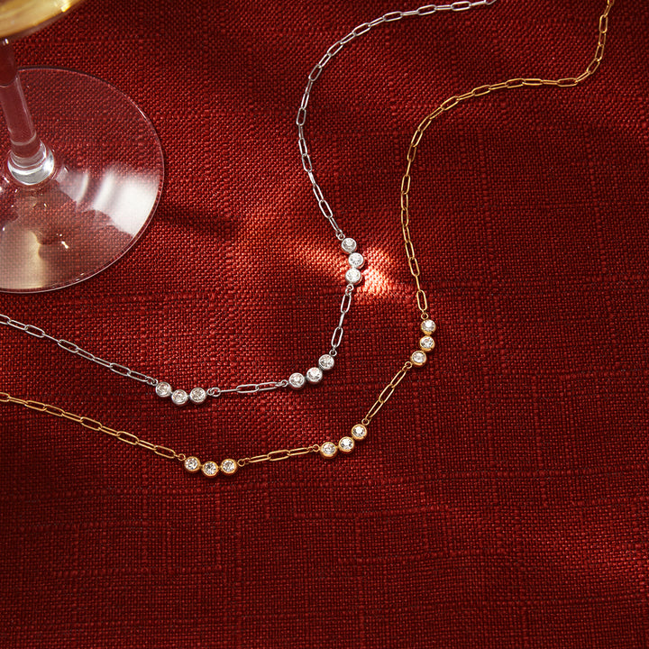 Vela Stone Station Link Necklace