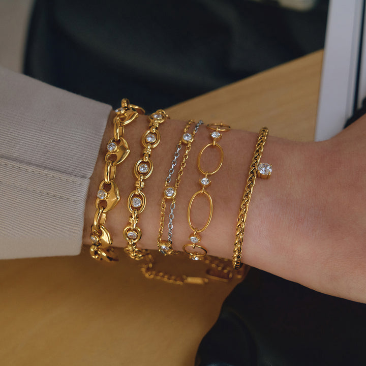 Mistral Bezel Link Chain Bracelet