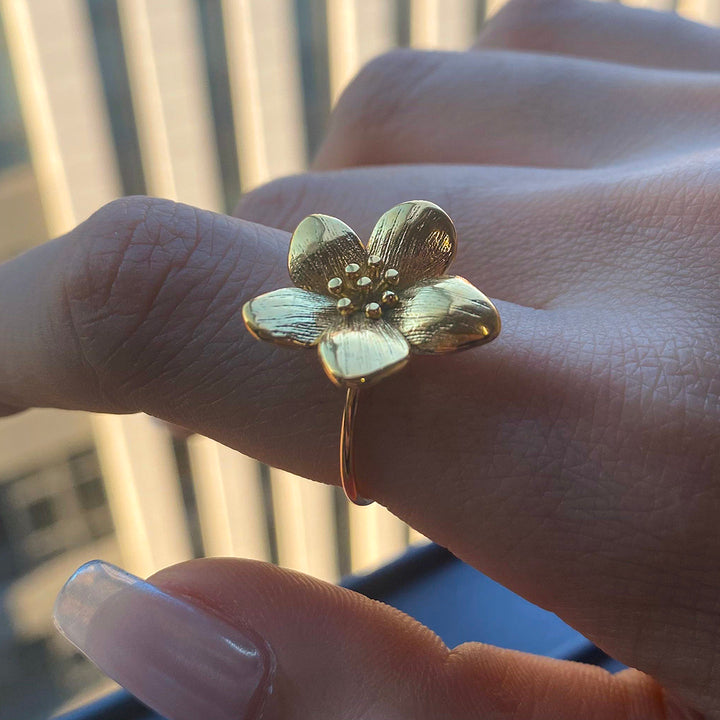 Oleander Five Petal Open Ring