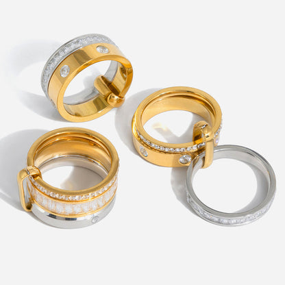 Cala Stacked Two Tone Band Ring