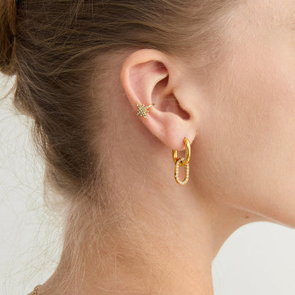 Lumen Pavé Link Drop Earrings