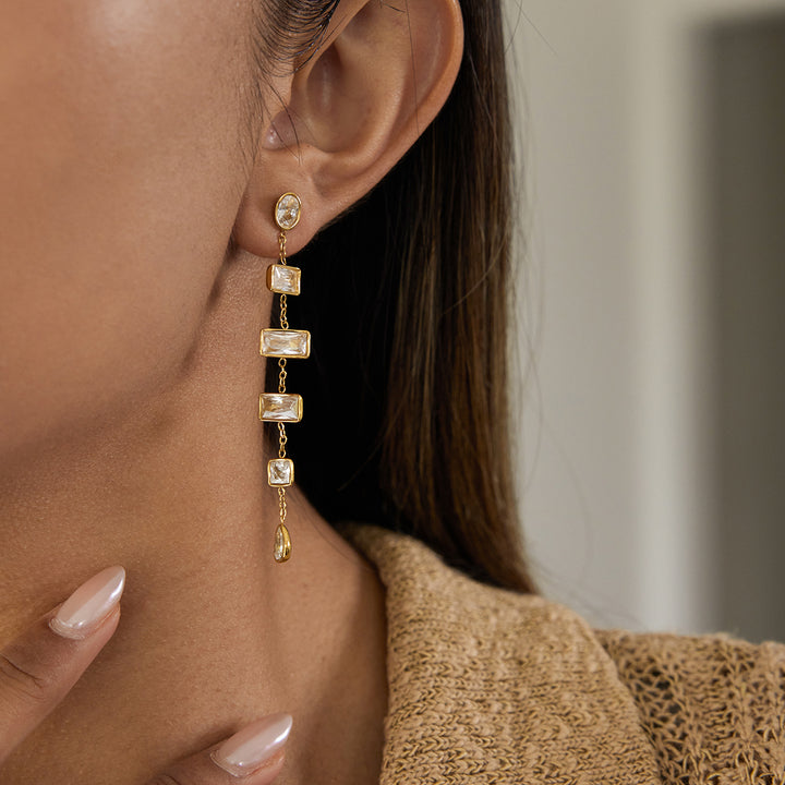 Marea Baguette Cascade Earrings