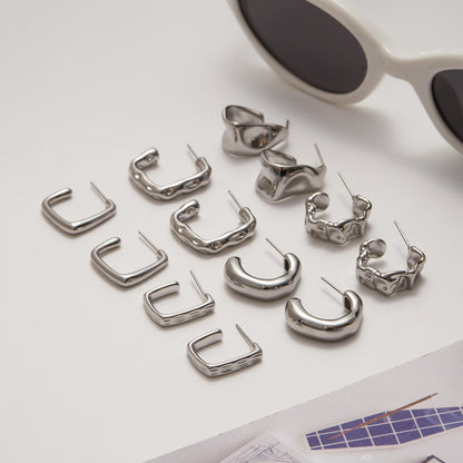 Salt Air Hammered Wide Hoop Earrings