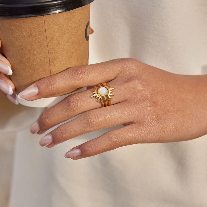 Selene Opaline Ray Stacking Ring