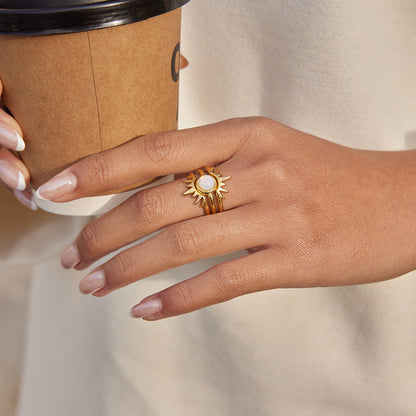 Selene Opaline Ray Stacking Ring