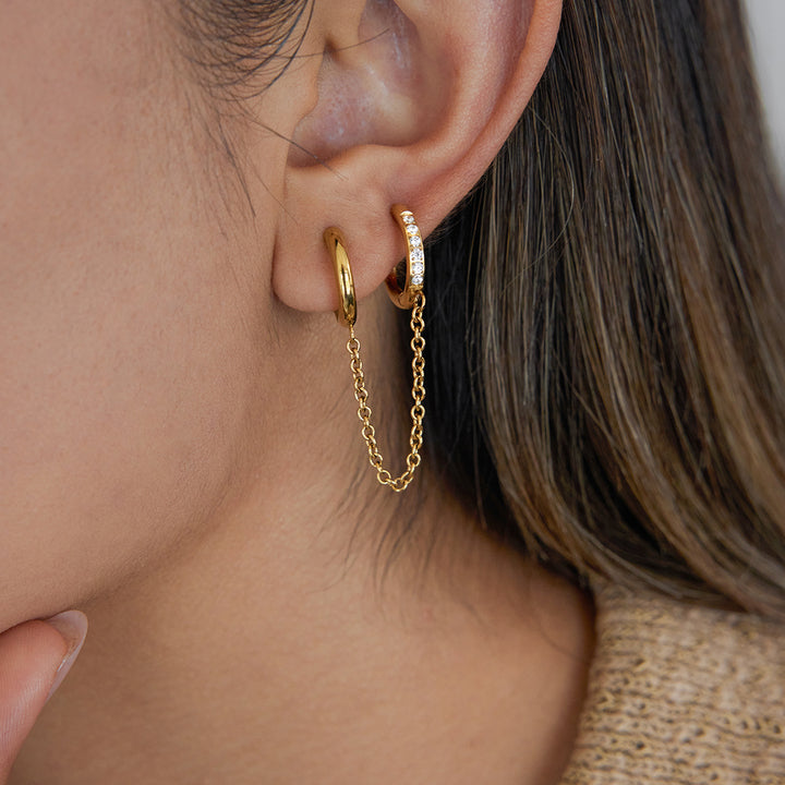 Zephyr Linked Hoop Chain Earrings