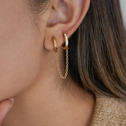 Zephyr Linked Hoop Chain Earrings