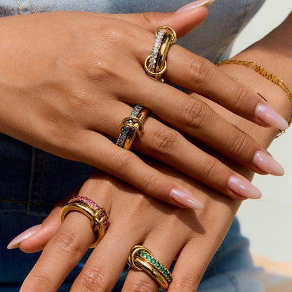 Zephyr Interlocking Pave Ring