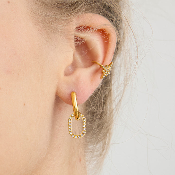 Lumen Pavé Link Drop Earrings