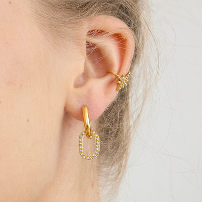 Lumen Pavé Link Drop Earrings