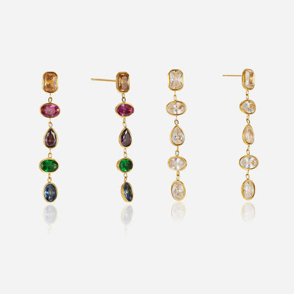 Sea Glass Bezel Drop Huggie Earrings