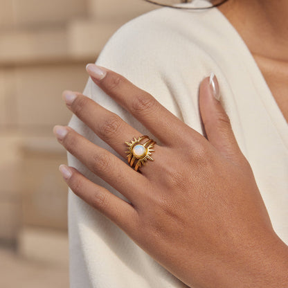Selene Opaline Ray Stacking Ring