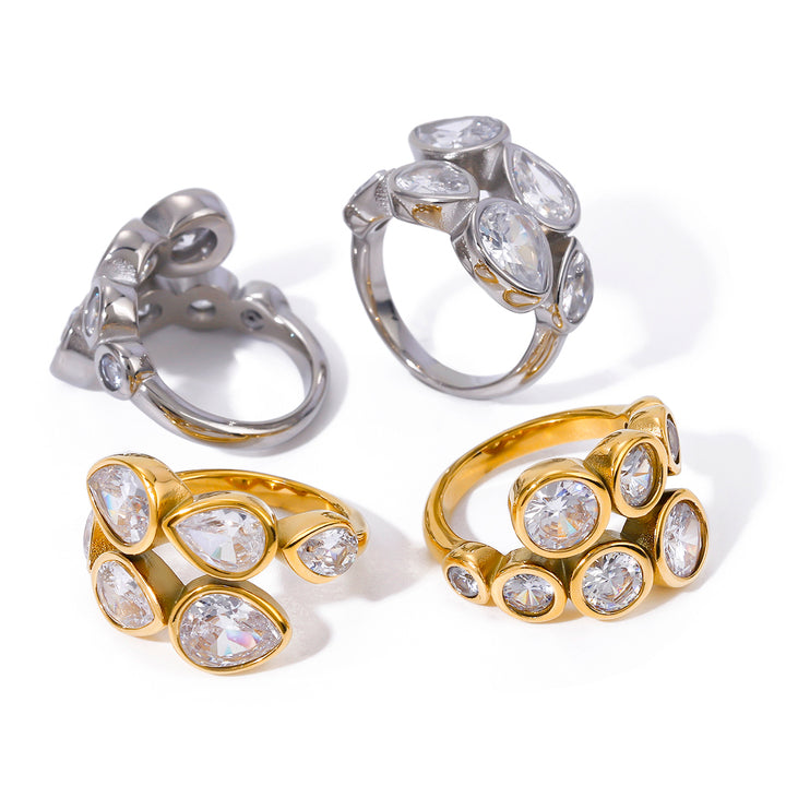 Rockpool Bezel Cluster Ring