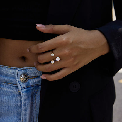 Lumen Triple Zircon Open Ring