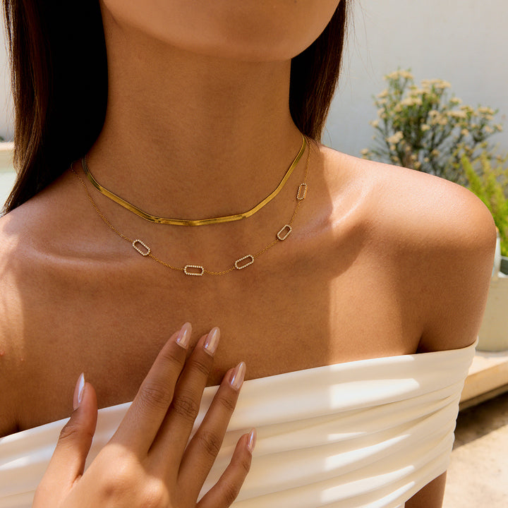 Formentera Pavé Station Necklace