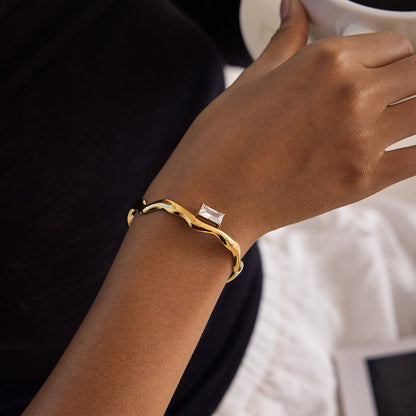 Cala Rippled Baguette Cuff Bracelet