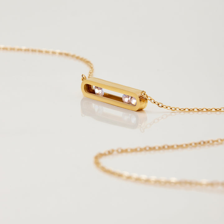 Lumen Floating Stone Bar Necklace