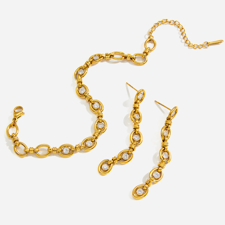 Cadaqués Oval and Crystal Chain Bracelet