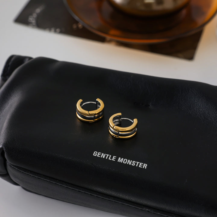 Santorini Two-Tone Layered Hoop Earrings