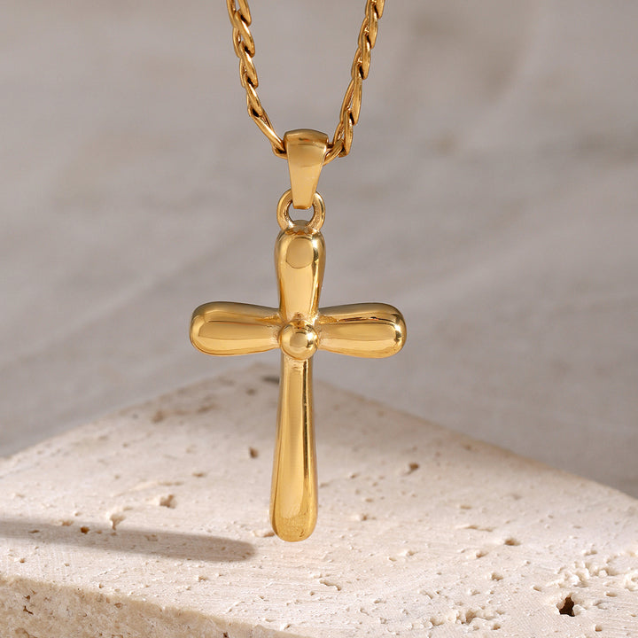 Alba Polished Cross Necklace
