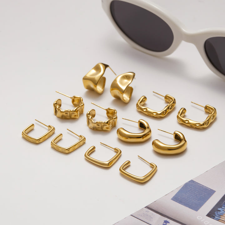Salt Air Hammered Wide Hoop Earrings