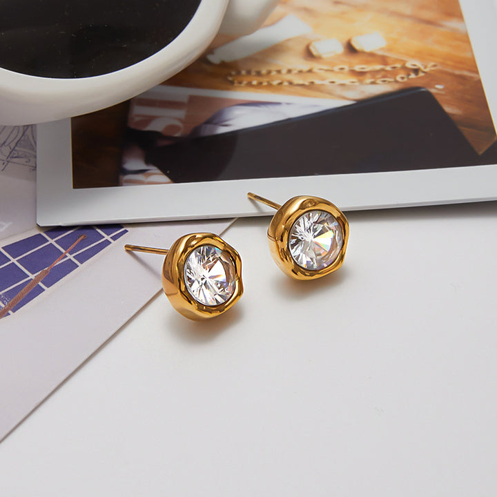 Sabbia Hammered Halo Stud Earrings