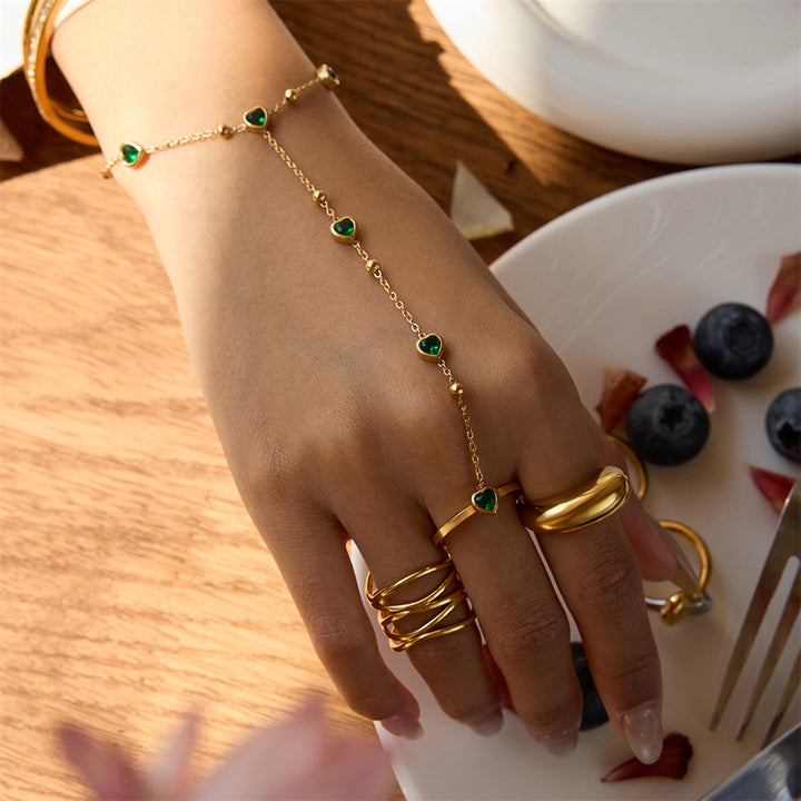 Zephyr Bezel Hand Chain Ring
