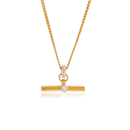 Mistral Crystal T-Bar Necklace