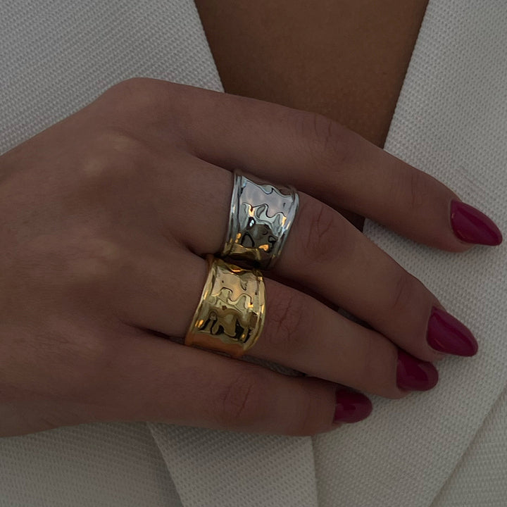 Mistral Molten Wide Band Ring