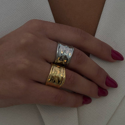 Mistral Molten Wide Band Ring