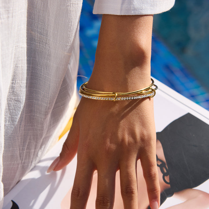 Sea Mist Fine Bangle Bracelet