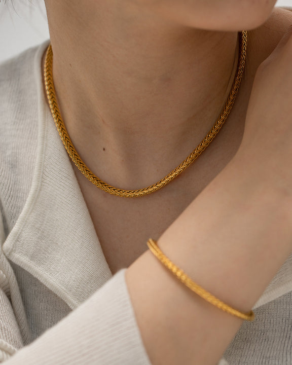 Riviera Woven Wheat Chain Bracelet