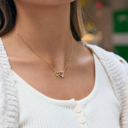Cypress Twin Heart Pendant Necklace