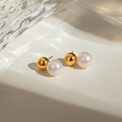 Alba Pearl Sphere Stud Earrings