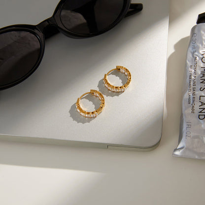 Olive Grove Mixed-Cut Hoop Earrings