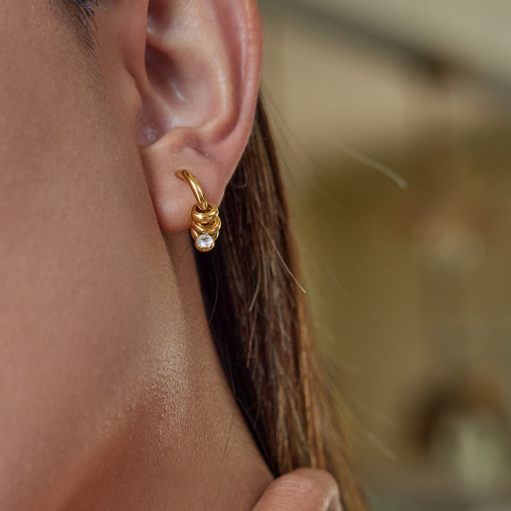 Zephyr Knotted Charm Hoop Earrings
