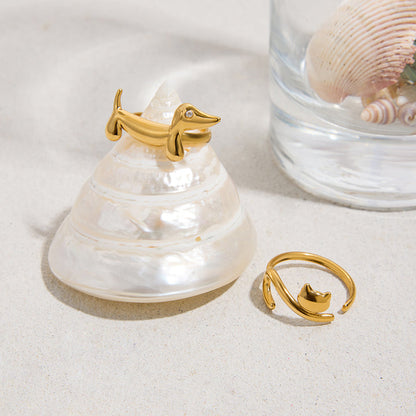 Alba Dachshund Adjustable Ring