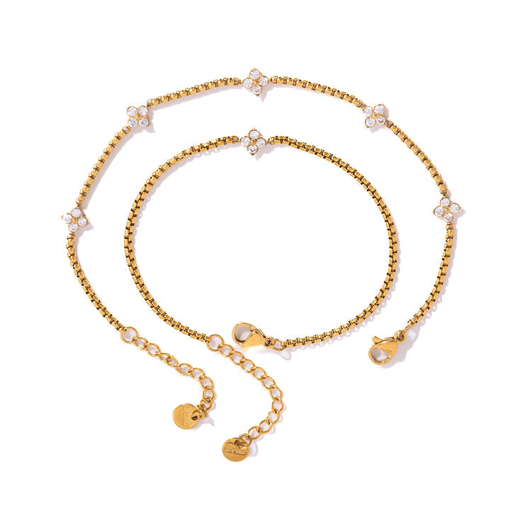 Myrtle Clover Bead Chain Bracelet