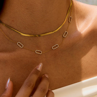 Formentera Pavé Station Necklace
