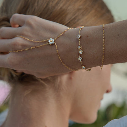Almond Blossom Hand Chain Bracelet