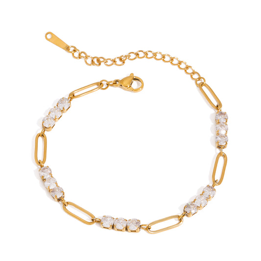 Sirocco Square Stone Curb Chain Bracelet