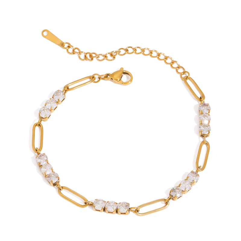 Sirocco Square Stone Curb Chain Bracelet