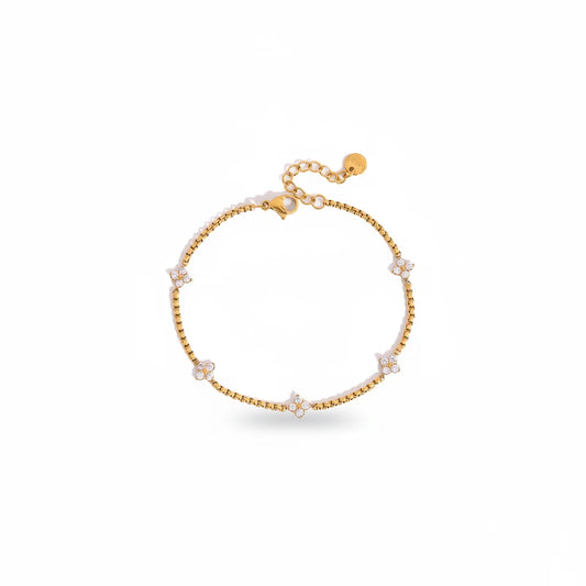 Myrtle Clover Bead Chain Bracelet