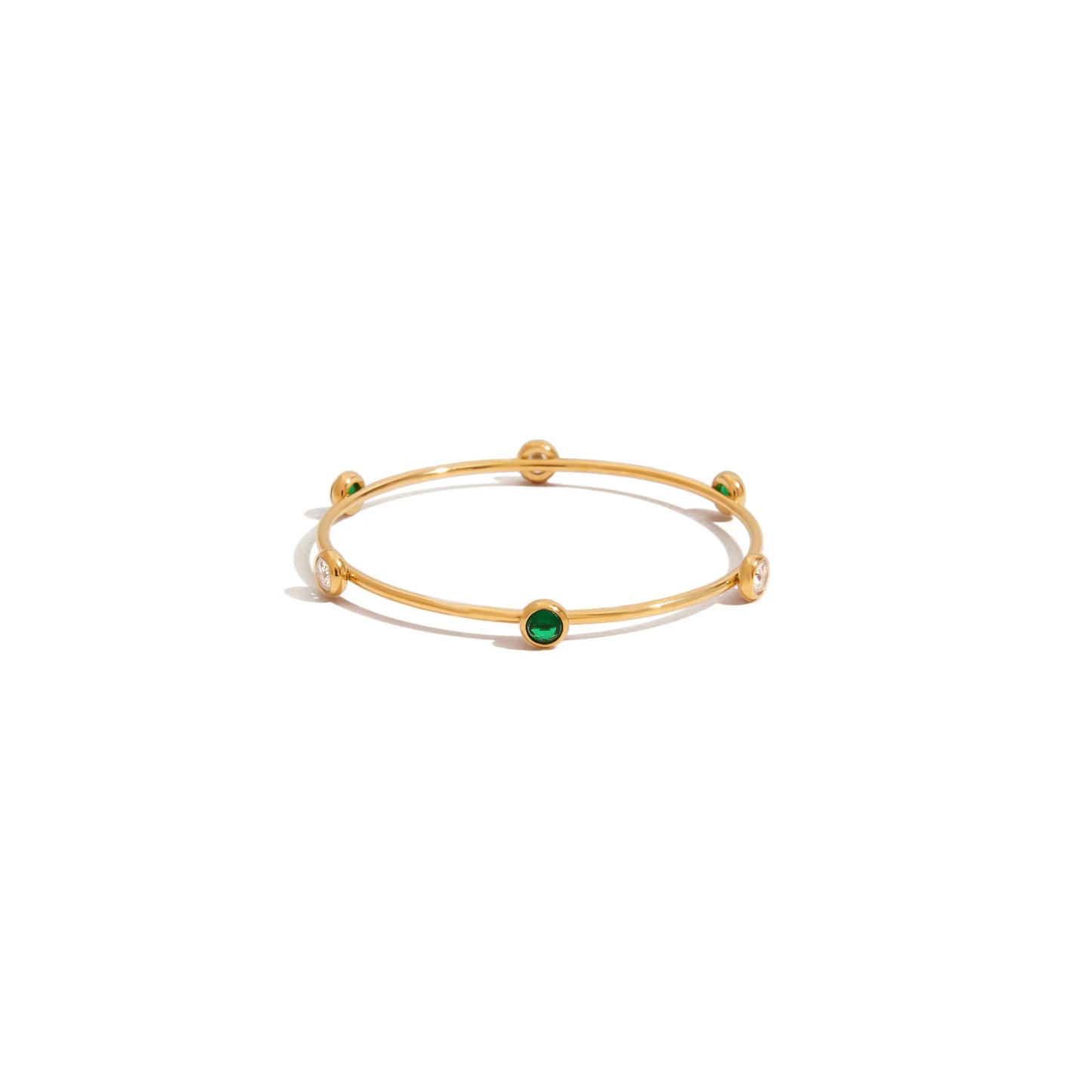 Olive Grove Bezel Bangle Bracelet