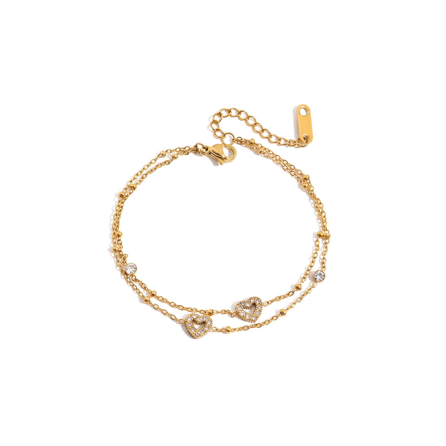Lumen Layered Heart Chain Bracelet