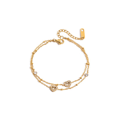 Lumen Layered Heart Chain Bracelet
