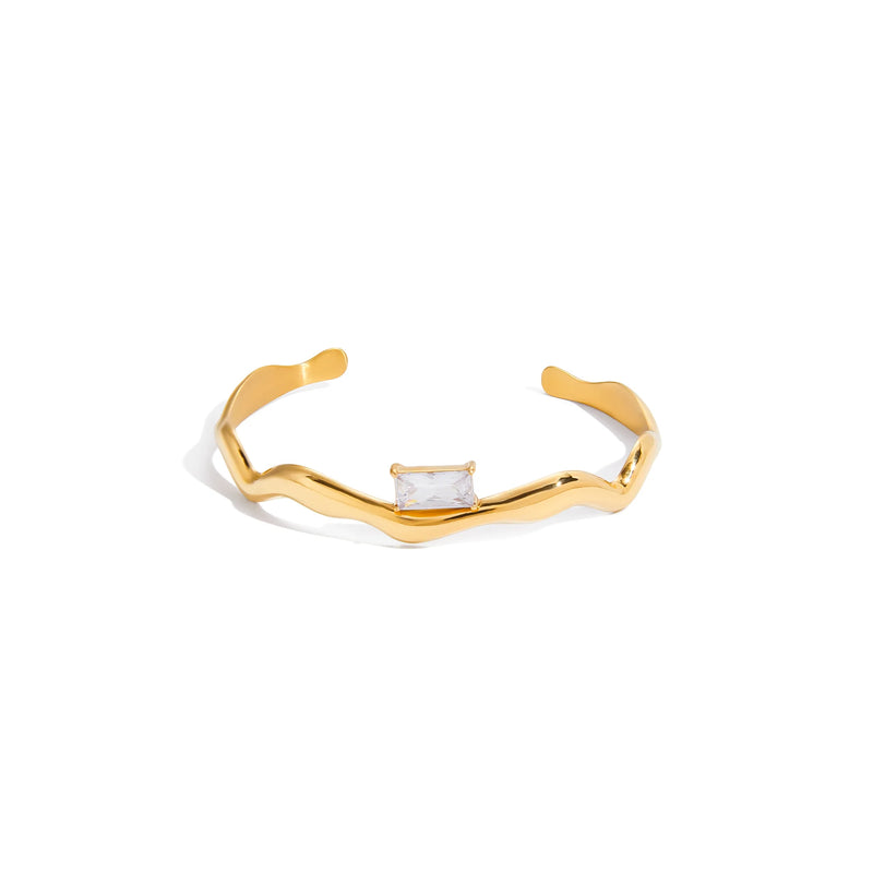 Cala Rippled Baguette Cuff Bracelet