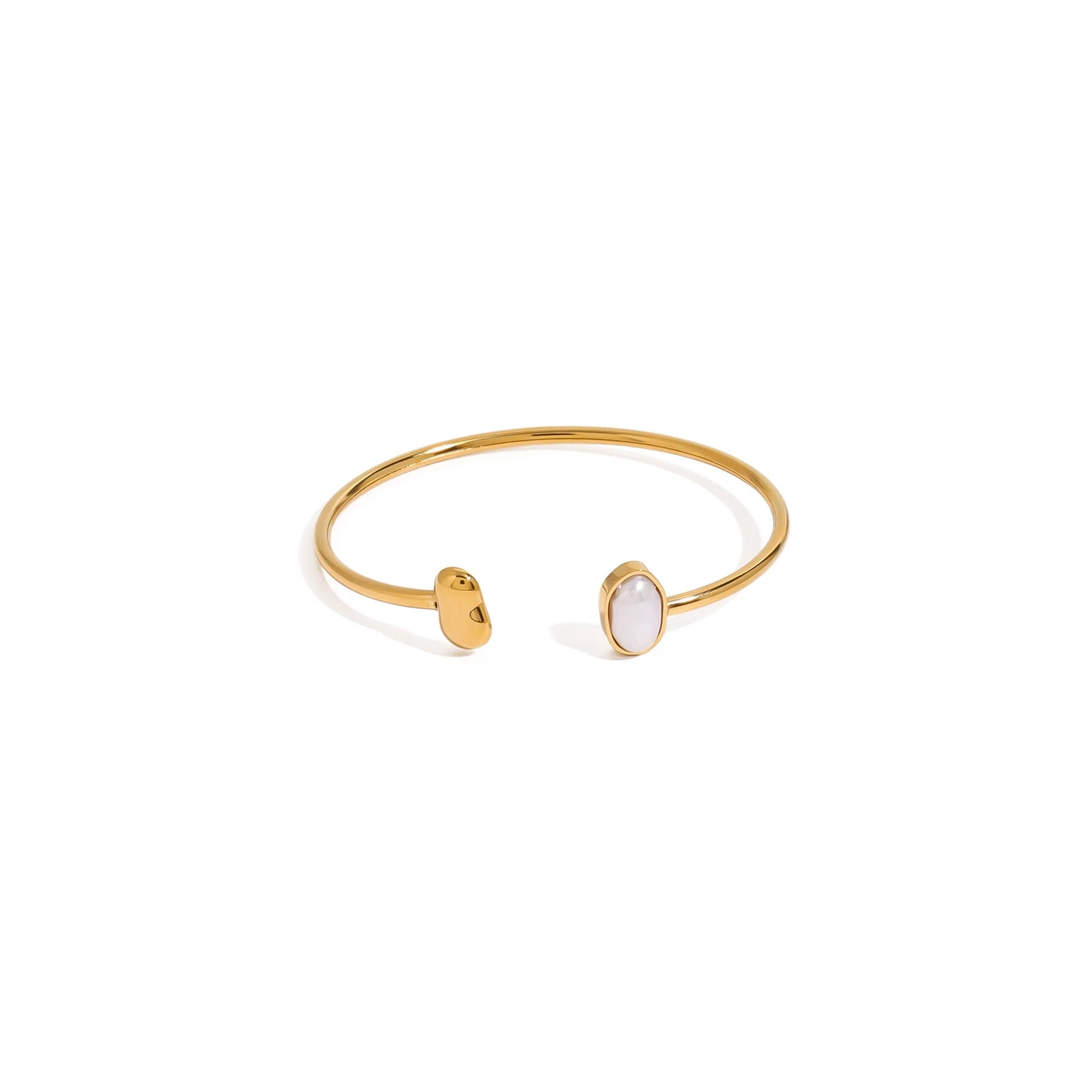 Lumen Oval Pearl Cuff Bracelet