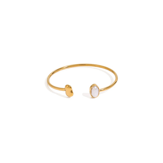 Lumen Oval Pearl Cuff Bracelet